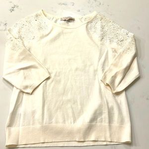 LOFT Lace Appliqué Sweater